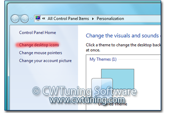 WinTuning 8: Программа для настройки и оптимизации Windows 10/Windows 8/Windows 7 - Скрыть ссылку «Изменить значки рабочего стола»
