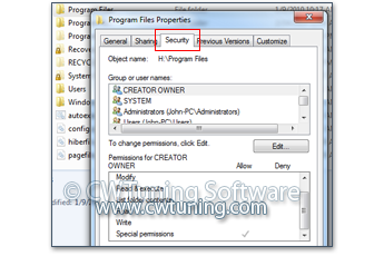 WinTuning 8: Программа для настройки и оптимизации Windows 10/Windows 8/Windows 7 - Удалить вкладку Безопасность